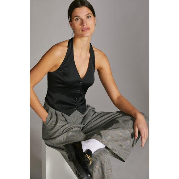 Anthropologie Current Air Sleek Black Halter Vest - New XL - Picture 2 of 7